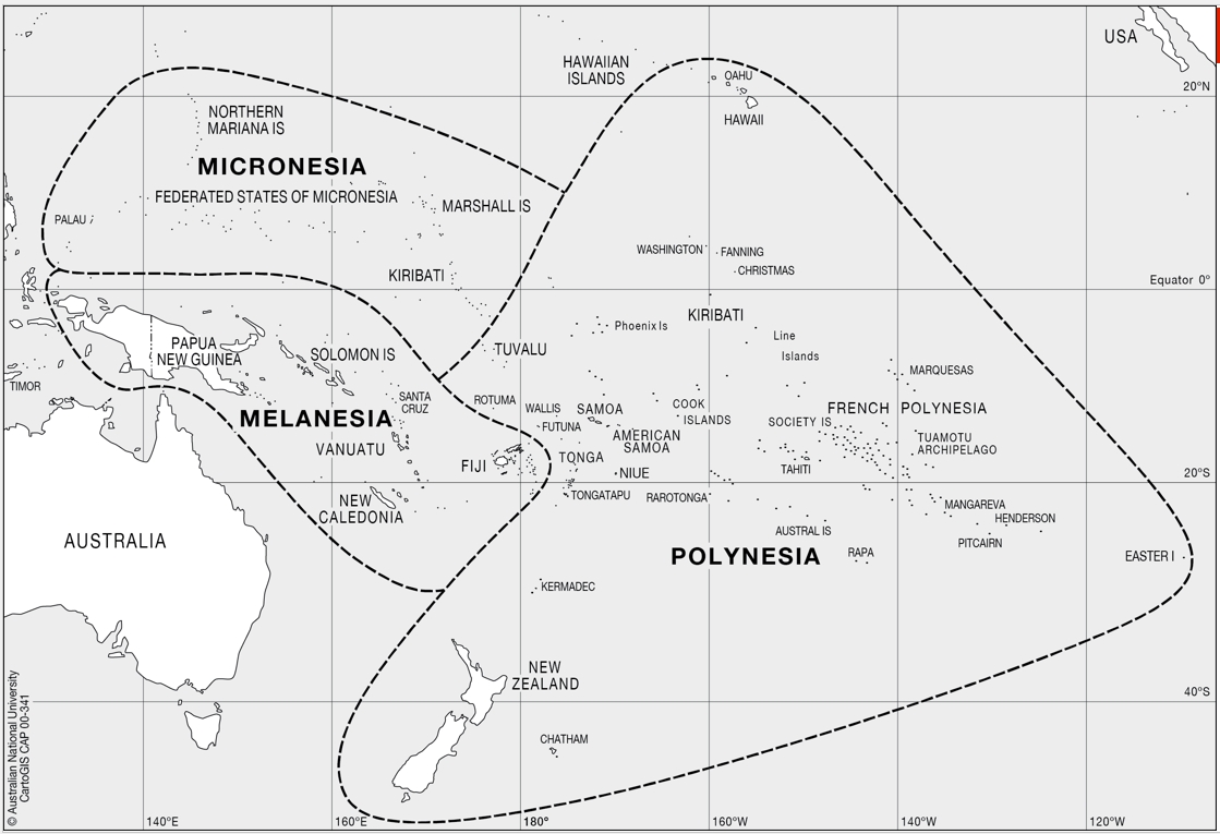 Landkaart Oceani&euml;