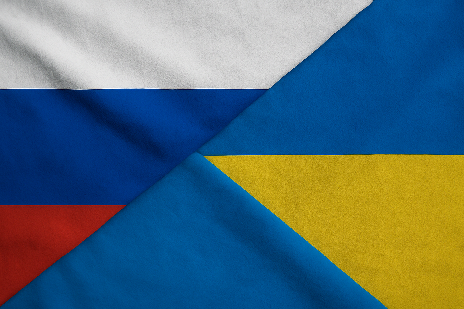 Compilatie van de Russische en Oekraïense vlag